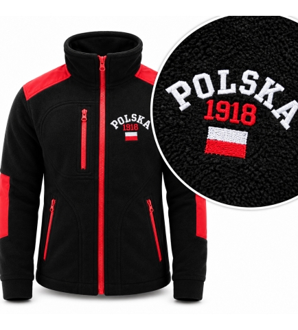 Polar Patriotyczny z Haftem Polska 1918, Czarny - czerwony